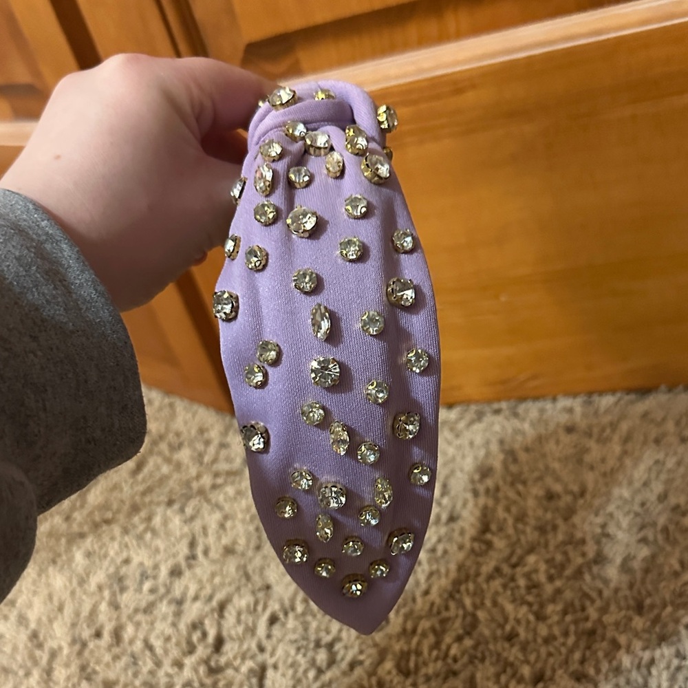 NEW Lavender Knotted Crystal Embellished Headband - Picture 2 of 5